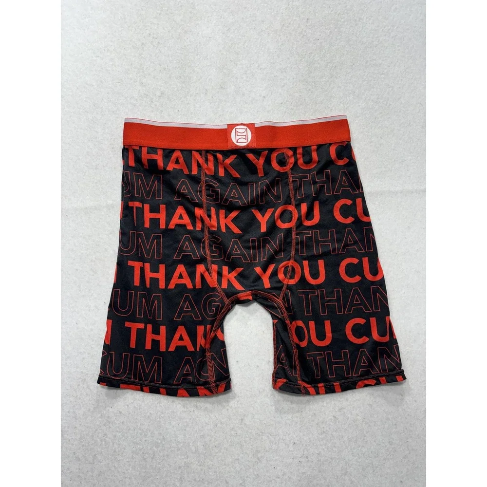PSD Boxer Briefs Mens Medium Black Thank You Graphic Funny Stretch Underwear